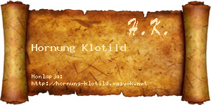 Hornung Klotild névjegykártya